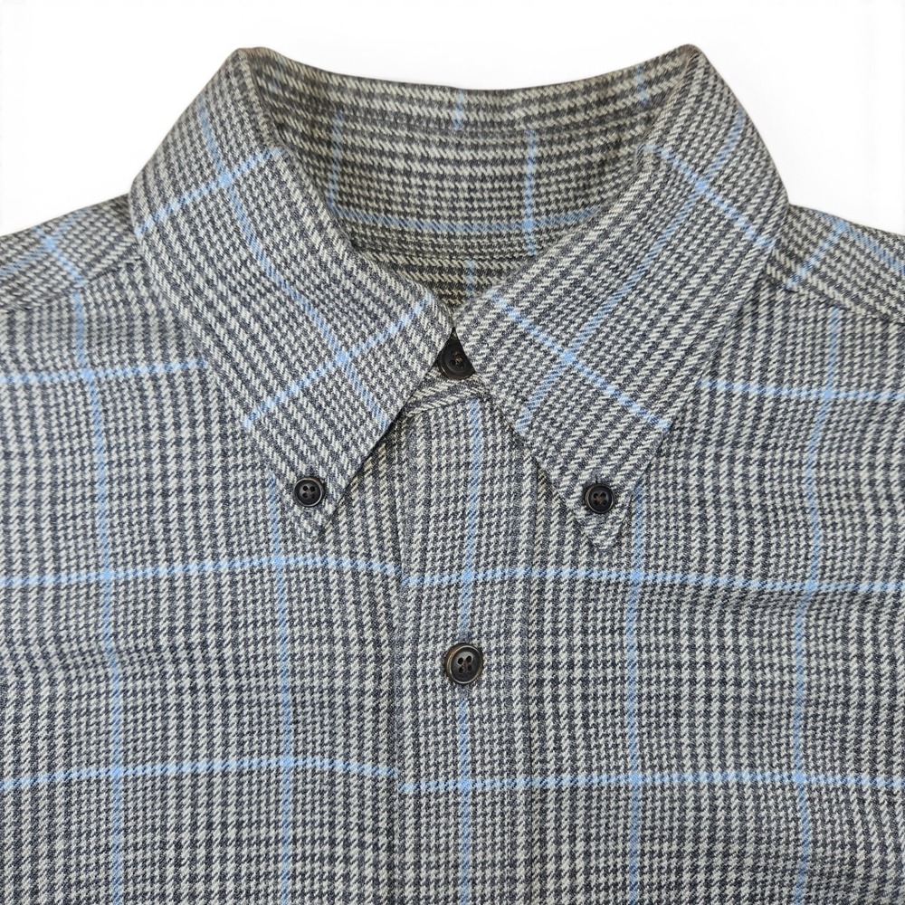 Brooks Brothers Country Club Button Down Shirt Small Saxxon Wool Blend Plaid - Picture 6 of 11